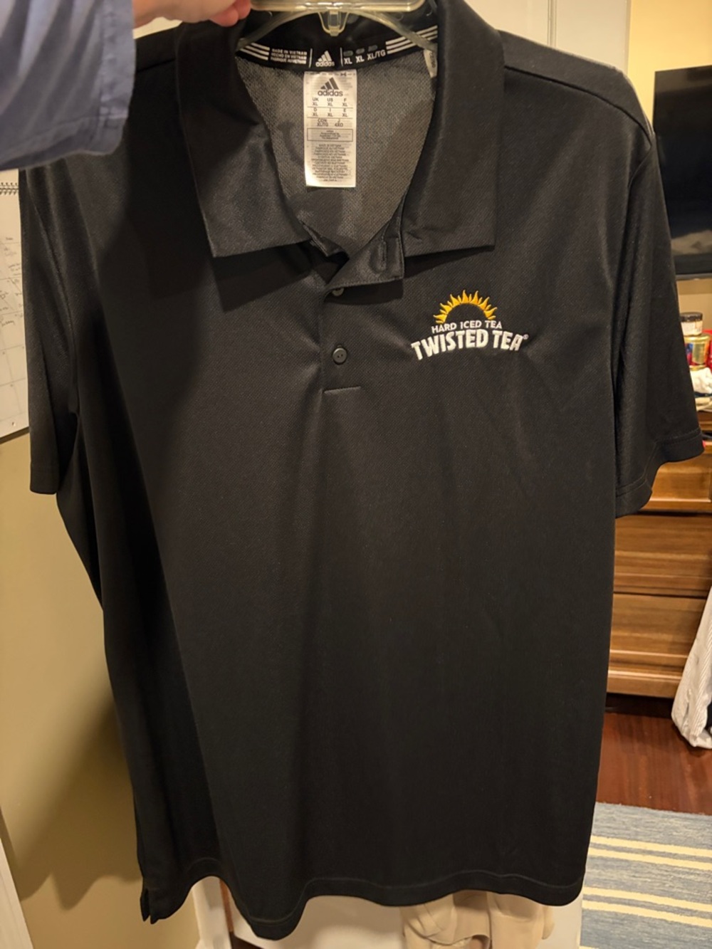 adidas Black Polo with Twisted Tea Logo